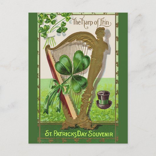 Unieke  illustratie - De harp van Erin Briefkaart (Voorkant)