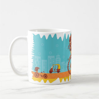 Unieke Indische voertuigen - Cycle Rickshaw Koffiemok