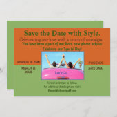 Unieke, informele Save the Date uitnodiging met fo (Voorkant / Achterkant)