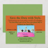 Unieke, informele Save the Date-uitnodiging met fo Date (Voorkant / Achterkant)