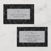 Unieke Initialen Calligrafie Logo Marmer Branding Visitekaartje (Voorkant / Achterkant)