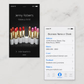 Unieke iPhone iOS-stijl - lipstick Makeup-artiest Visitekaartje (Voorkant / Achterkant)