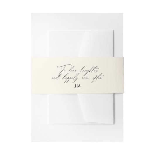 Unieke ivoren om van te houden lasterend Monogram  Uitnodigingen Wikkel (Voorkant Voorbeeld)