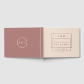 Unieke Ivory Dark Peach Monogram bruiloft Gastenboek (Volledig)