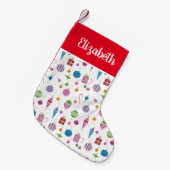 Unieke jaren 60-geïnspireerde grillige retro kerst kleine kerstsok (Voorkant (Hangend))