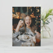 Unieke Joy Kalligrafie Foto Kerst Kaart (Staand voorkant)