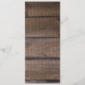 Unieke Kaart van het Rustic Wood Wedding Program (Achterkant)