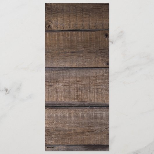 Unieke Kaart van het Rustic Wood Wedding Program (Achterkant)