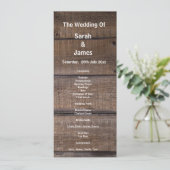 Unieke Kaart van het Rustic Wood Wedding Program (Staand voorkant)