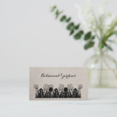 Unieke kaki linnen look bloemig Visitekaartje (Staand voorkant)