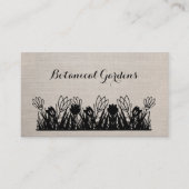 Unieke kaki linnen look bloemig Visitekaartje (Voorkant)