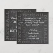 Unieke kalkbordnetball — uitnodiging van 5,25 x 5, (Voorkant / Achterkant)