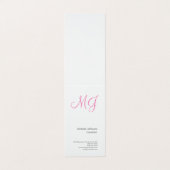 Unieke kalligrafie Monogram Wit Roze Initialen Visitekaartje (Buitenkant ongevouwen)