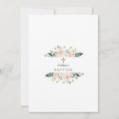 Unieke kalligrafie Roze Bloemen Virtuele Doop Kaart (Achterkant)