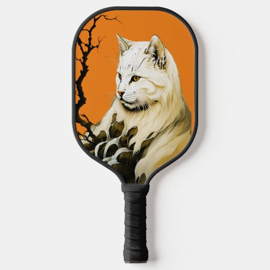 Unieke kat-geïnspireerde bergfonteinverrukking pickleball paddle (Voorkant)