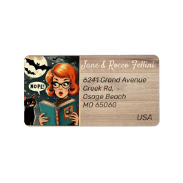 Unieke kat Lady Halloween thema aangepaste adres Etiket