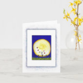 Unieke kat sympathie kaart voor kat mam vader (Gele Bloem)