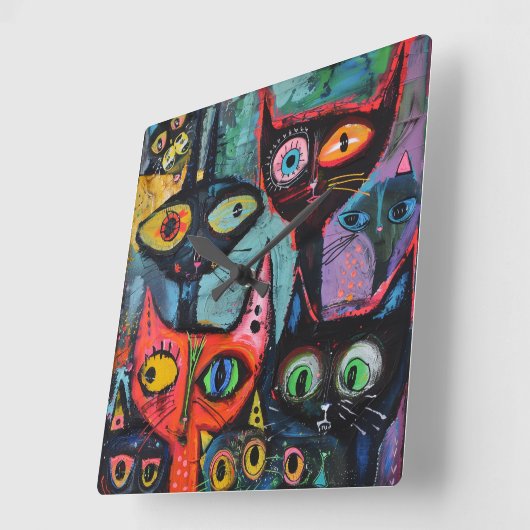 Unieke kat wandklok (Hoek)