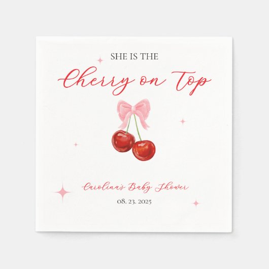 Unieke kers op de top baby shower servet (Voorkant)