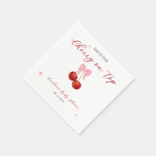 Unieke kers op de top baby shower servet (Hoek)