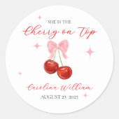 Unieke kers op Top Baby shower Ronde Sticker (Voorkant)