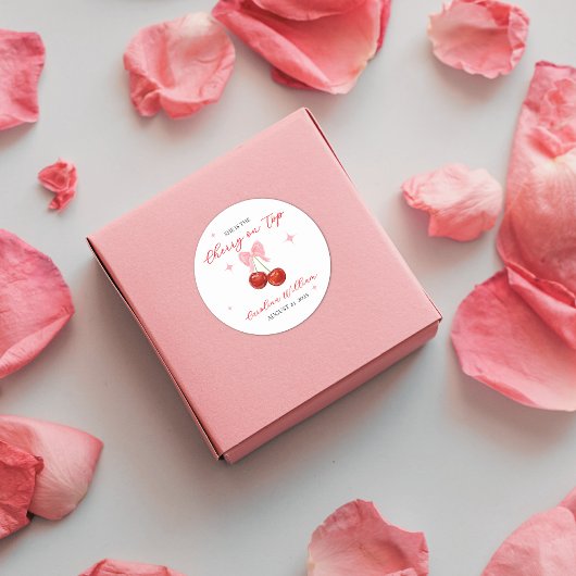 Unieke kers op Top Baby shower Ronde Sticker