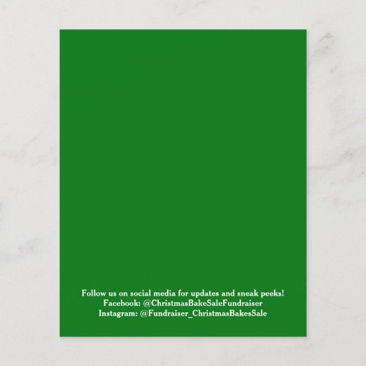 Unieke Kerst Bake Sale Fondsenwerving Flyer (Achterkant)