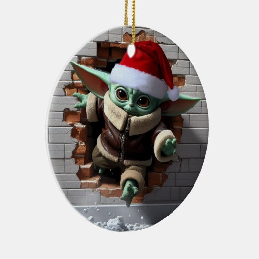 Unieke Kerst Elf Keramisch Ornament (Rechts)