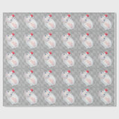 Unieke Kerst Hippo Hippopotamus Santa Hat Cadeaupapier (Vlak)