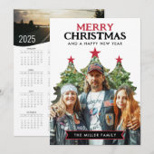 Unieke kerst Kaart met foto en 2025 kalender (Voorkant / Achterkant)