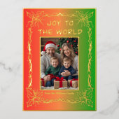 Unieke Kerst Kaarten 2 Foto's Holiday Joy (Voorkant)