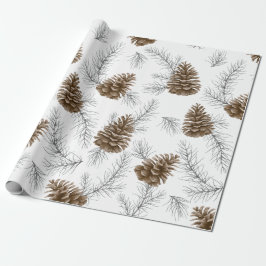 Unieke Kerst Vakantie Pine Cone Patroon Gift Cadeaupapier