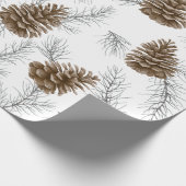 Unieke Kerst Vakantie Pine Cone Patroon Gift Cadeaupapier (Hoek)