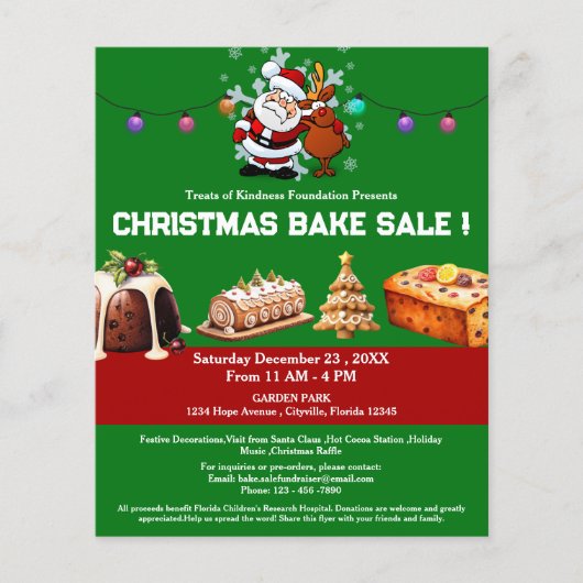 Unieke kerstbakverkoop fundraiser flyer (Voorkant)