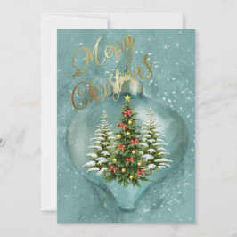Unieke Kerstbomen Ornament Sneeuw  Feestdagenkaart