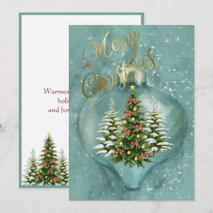 Unieke Kerstbomen Ornament Sneeuw Feestdagenkaart