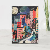 Unieke kerstboomscènes feestdagen kaart (Voorkant)