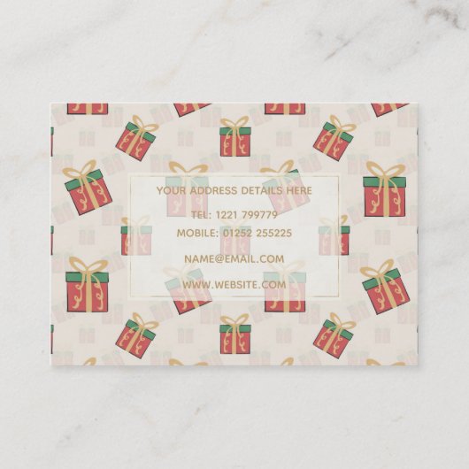 Unieke kerstcadeaudozen - Doddles Pattern Visitekaartje (Achterkant)