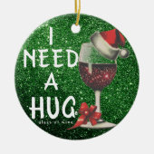 Unieke kerstcadeaus voor wijnliefhebbers | glinste keramisch ornament (Voorkant)