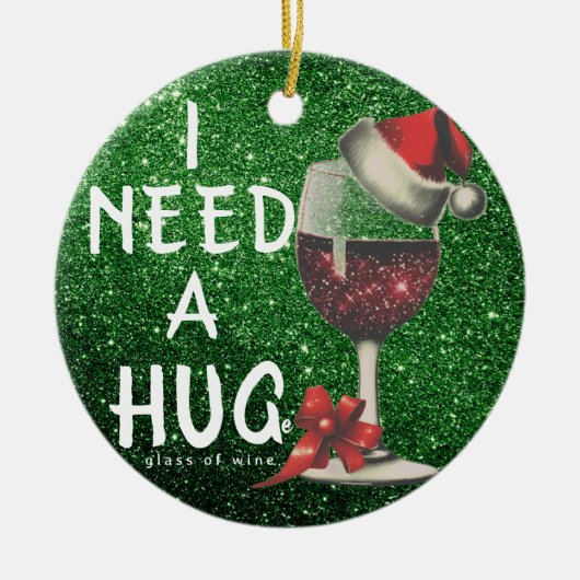 Unieke kerstcadeaus voor wijnliefhebbers | glinste keramisch ornament (Voorkant)