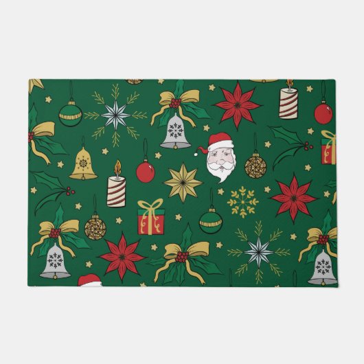 Unieke kerstdoddles - Groen design Deurmat (Voorkant)