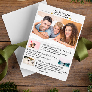 Unieke kerstfamilie Trivia-fotocollage Feestdagenkaart