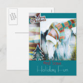 Unieke kerstfeestdag met hoge Pony Feestdagenkaart (Voorkant / Achterkant)