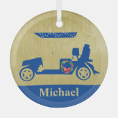 Unieke kerstgolfkunst met Clubs voornaam Glas Ornament (Voorkant)