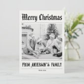 Unieke kerstkrant feestdagenkaart (Staand voorkant)