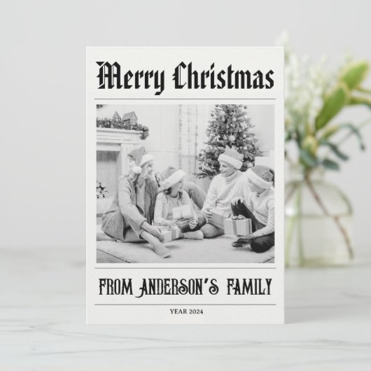 Unieke kerstkrant feestdagenkaart (Staand voorkant)