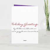 Unieke  kerstman in het Paars!  kerstkaart Feestdagen Kaart (Achterkant)