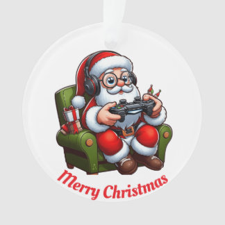 Unieke Kerstman spelen van videogames Ornament