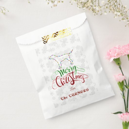 Unieke Kerstmis Lichtpeertjes Hond Monogram Bedankzakje (Gezegeld)
