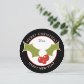 Unieke Kerstmis met Holly & Berries Feestdagenkaart (Staand voorkant)